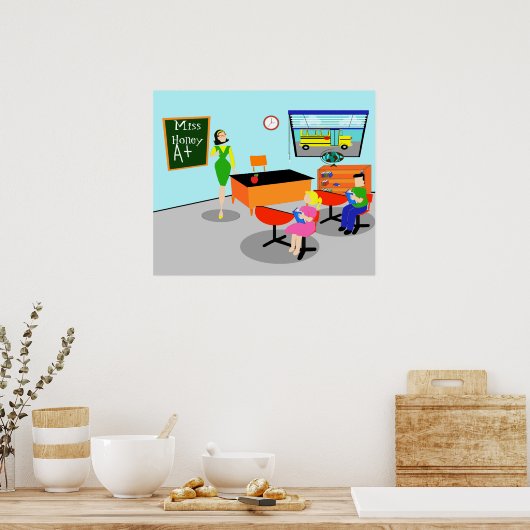 Retro Teacher Poster (Keuken)