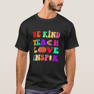 Retro Teacher  Teach Love Inspire Back To School T-shirt