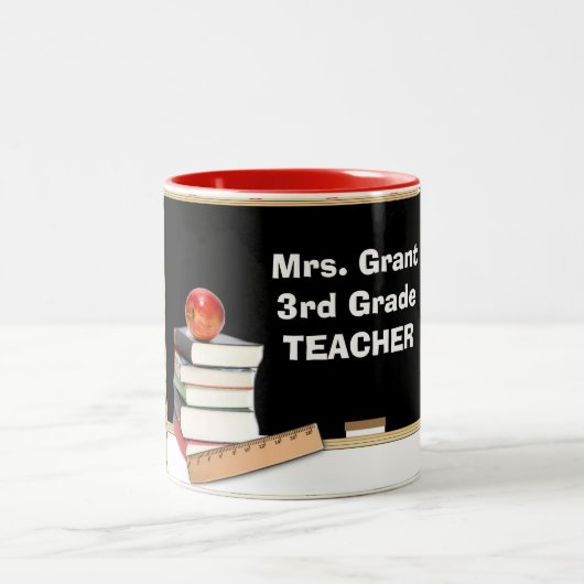 Retro Teacher Terug naar School Tweekleurige Koffiemok (Center)