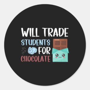 Retro Teacher Valentijn ruilt studenten voor CH Ronde Sticker