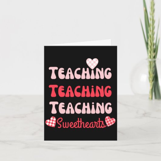 Retro Teacher Valentines Day 2023 Teaching Sweethe Kaart (Voorkant)