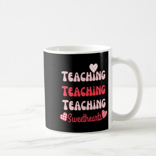 Retro Teacher Valentines Day 2023 Teaching Sweethe Koffiemok (Rechts)
