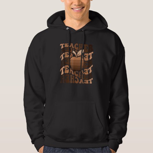 Retro Teachers Black History Month Daisy Melanin C Hoodie (Voorkant)