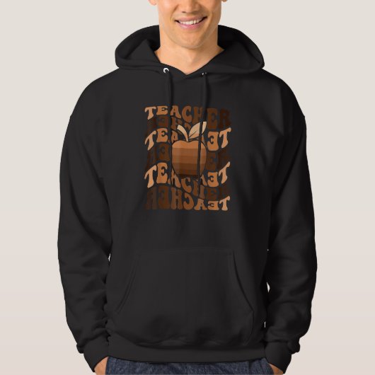 Retro Teachers Black History Month Daisy Melanin C Hoodie (Voorkant)