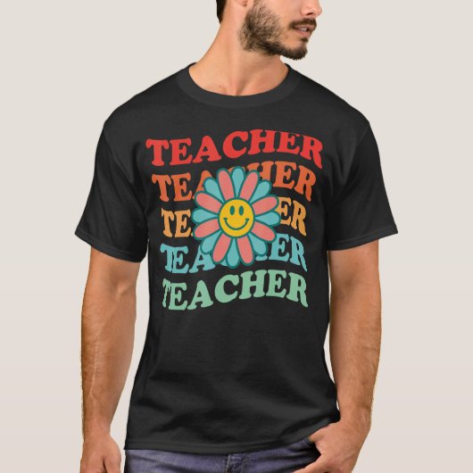 Retro Teachers Inspirational Colorful Elementary S T-shirt (Voorkant)