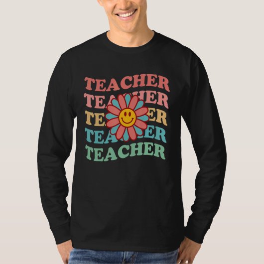 Retro Teachers Inspirational Floral Elementary Sch T-shirt (Voorkant)