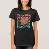 Retro Teachers Inspirational Floral Elementary Sch T-shirt (Voorkant)