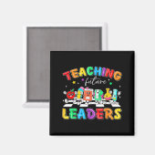 Retro Teaching Future Leaders Groovy Teacher Back  Magneet (Voorkant / Achterkant)