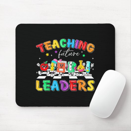 Retro Teaching Future Leaders Groovy Teacher Back  Muismat (Met muis)
