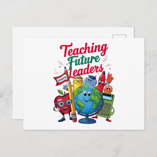 Retro Teaching Toekomstige Leiders Teacher School Briefkaart (Voorkant / Achterkant)