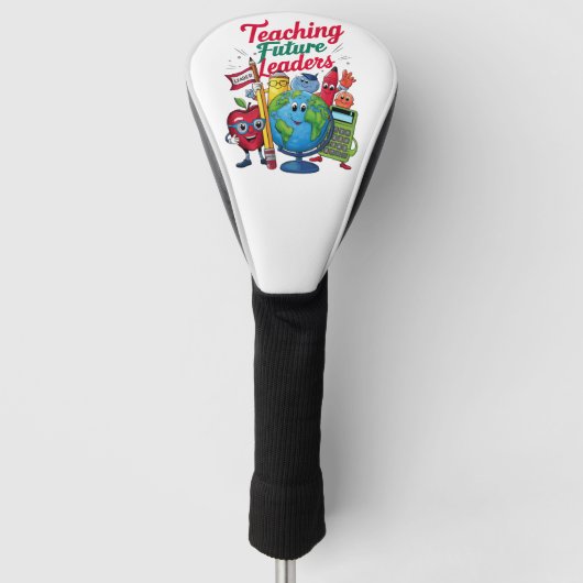 Retro Teaching Toekomstige Leiders Teacher School Golfheadcover (Voorkant)