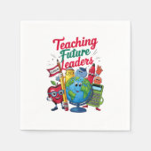 Retro Teaching Toekomstige Leiders Teacher School Servet (Voorkant)