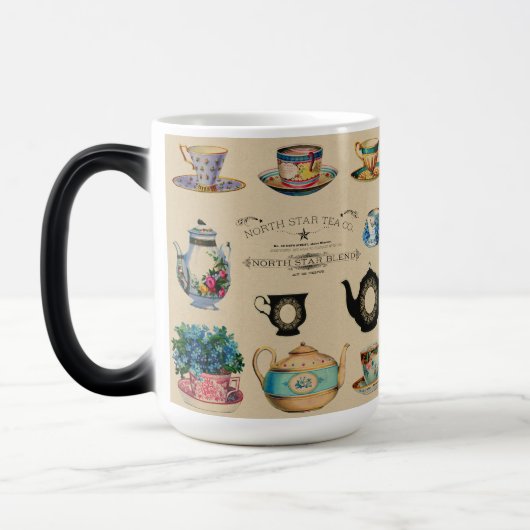 Retro Teacup Advertentie Koffie Mok (Links)