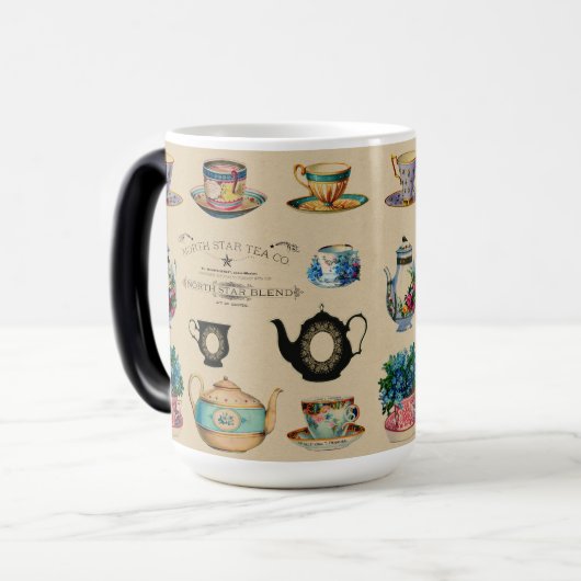 Retro Teacup  Advertentie Koffie Mok (Voorkant links)