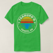 Retro Teahupoo Tahiti Strand Embleem T-shirt (Design voorkant)