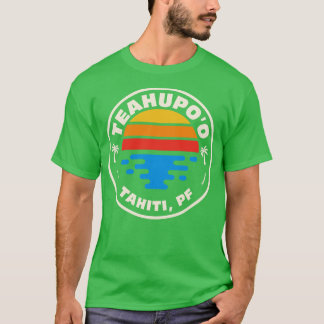 Retro Teahupoo Tahiti  Strand Embleem T-shirt