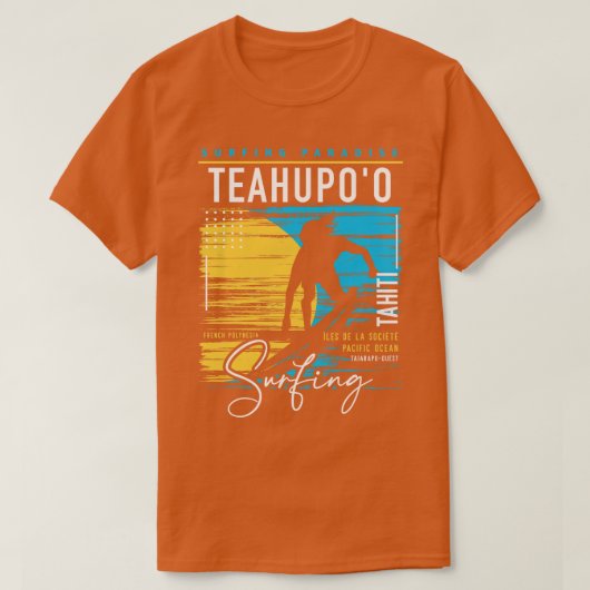 Retro Teahupoo Tahiti Surfen Paradise Sur T-shirt (Design voorkant)