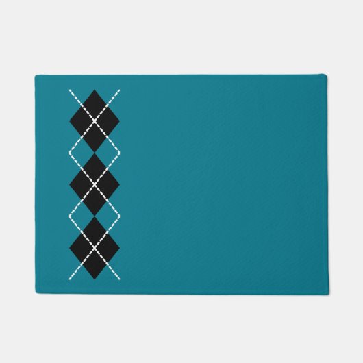 Retro Teal Doormat  Deurmat (Voorkant)