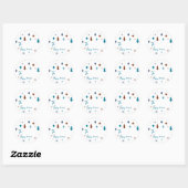 Retro Teal Koper Navy Decor Hulpbronsetiket Ronde Sticker (Vel)