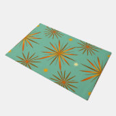 Retro Teal Orange Starburst Pattern Deurmat (Schuin)