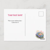 Retro Teal & Purple Truck with Easter Eggs Briefkaart (Achterkant)