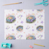 Retro Teal & Purple Truck with Easter Eggs Tissuepapier (Craft)