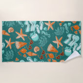 Retro Teal Summer Trip Beach Vibes Vacation  Strandlaken (Voorkant)