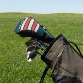 Retro Teal Vibe Over Strepen met Naam Golfheadcover (Insitu)