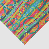 Retro Teal Yellow Tie Dye Peace Signs Tissuepapier (Detail)