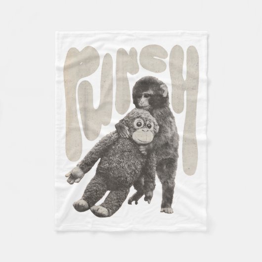 Retro Team Punch Baby Monkey Fleece Deken (Voorkant)