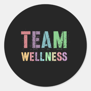 Retro Team Welzijn Gezondheidstrainer Levensverple Ronde Sticker