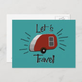 Retro Teardrop Camper Briefkaart (Voorkant / Achterkant)