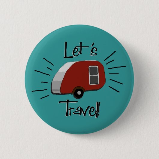 Retro Teardrop Camper Button (Voorkant)