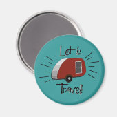 Retro Teardrop Camper Magneet (Voorkant / Achterkant)