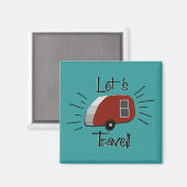 Retro Teardrop Camper Magneet (Voorkant / Achterkant)