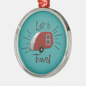 Retro Teardrop Camper Ornament (Links)