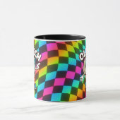 Retro Tech Cartoon Psychedelic Mug Mok (Midden)