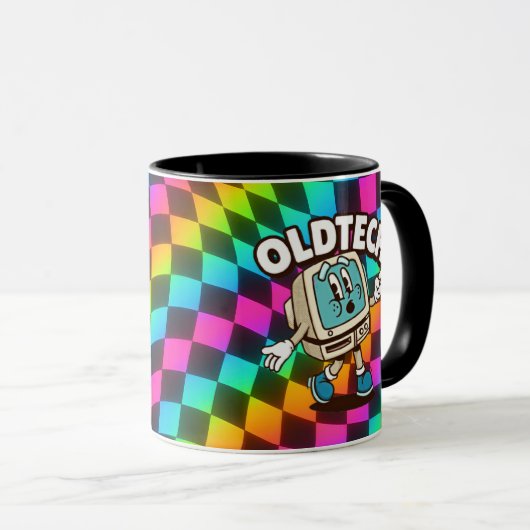 Retro Tech Cartoon Psychedelic Mug Mok (Voorkant rechts)