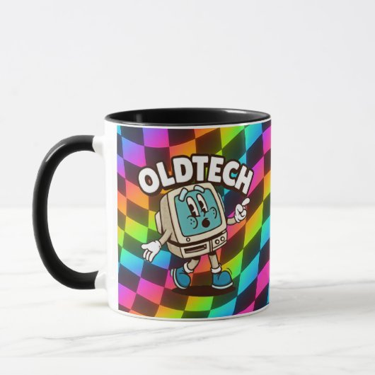 Retro Tech Cartoon Psychedelische Mok (Links)
