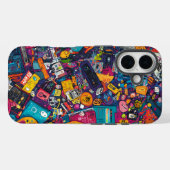 Retro Tech Chaos Urban Street Art Telefoonhoes Case-Mate iPhone Case (Achterkant (horizontaal))