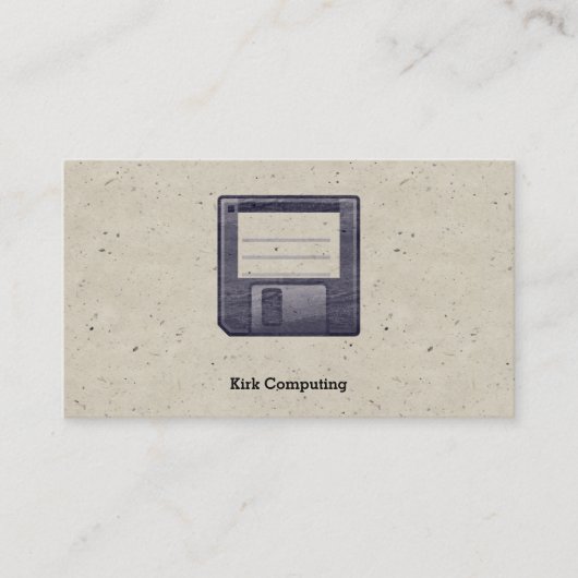 Retro Tech Floppy Disk Professioneel Ontwerp Visitekaartje (Voorkant)