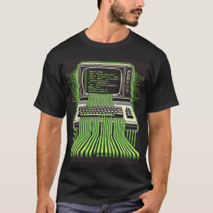 "Retro Tech Flow" -  computer- en codekunst T-shirt