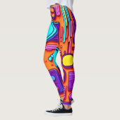 Retro Tech Pop: Nostalgische gadget collage Leggings (Links)