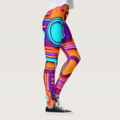 Retro Tech Pop: Nostalgische gadget collage Leggings (Rechts)
