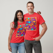 Retro Tech Pop: Nostalgische gadget collage T-shirt (Unisex)