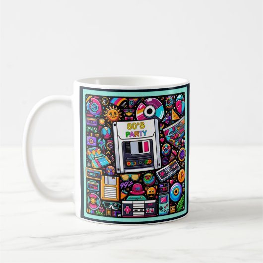 Retro Tech Speeltuin: Een Nostalgische 90s Odyssey Koffiemok (Links)