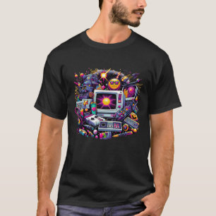 Retro Tech Speeltuin: Een Nostalgische 90s Odyssey T-shirt
