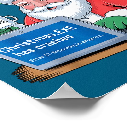 Retro Tech Support s Santa Rebooting Poster (Hoek)