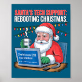 Retro Tech Support s Santa Rebooting Poster (Voorkant)
