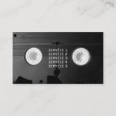 Retro tech VHS zwart wit Visitekaartje (Achterkant)